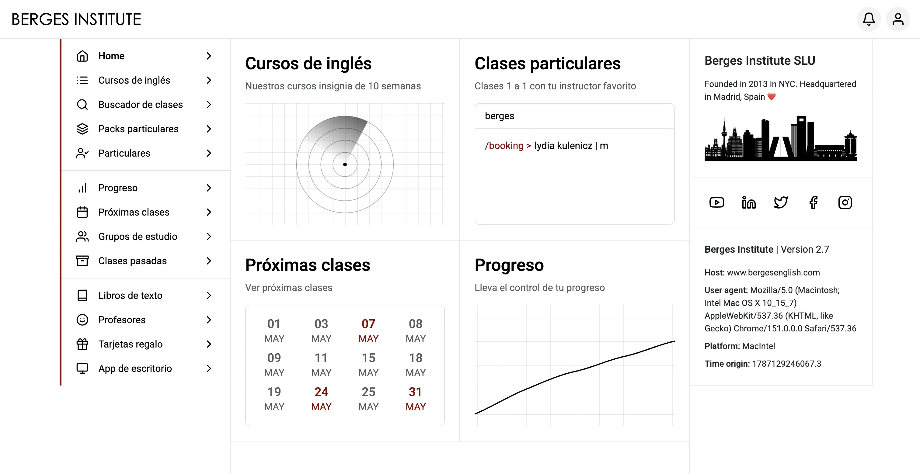 La aplicación web de Berges Institute